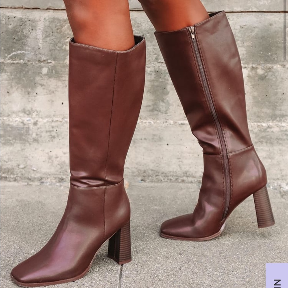 NWT squared knee high boots